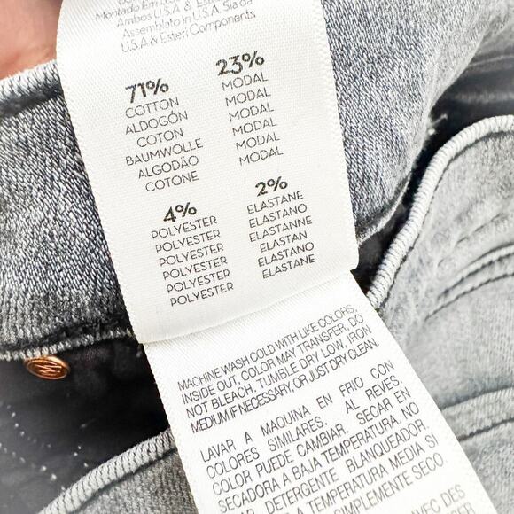 Mother The Pixie Dazzler Ankle Fray Digging Up Dirt Charcoal Denim Jeans Size 25 - Picture 8 of 10